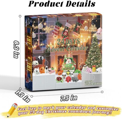 24Pcs 3D Printed Animals Set,Cute Articulated Flexible Figurines Fidget,Christmas Stocking Stuffers Party Favors Gifts for Kids Adults in Kuwait