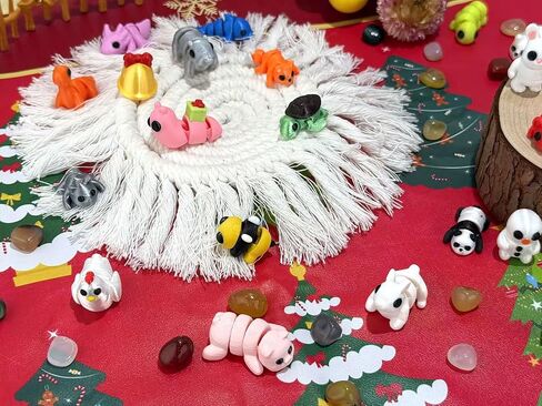 24Pcs 3D Printed Animals Set,Cute Articulated Flexible Figurines Fidget,Christmas Stocking Stuffers Party Favors Gifts for Kids Adults in Kuwait