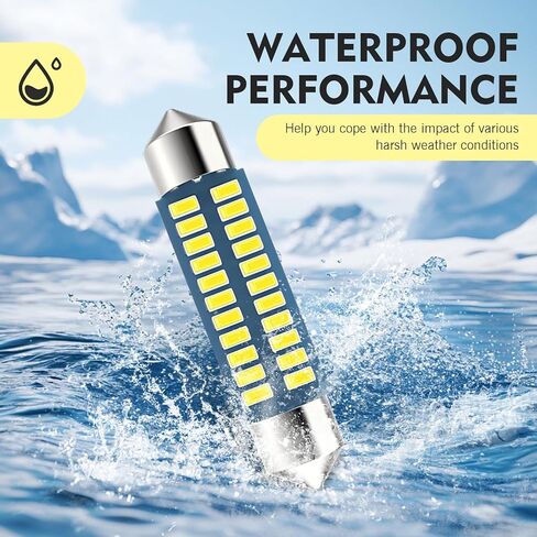 WZP 4PCS 578 LED لمبات، 42 مم 1.65 بوصة لمبة إضاءة LED ساطعة للغاية، 211-2 212-2 569 6411 6451 لمبة إضاءة قبة، عالمية للقبة الداخلية، الخريطة، وأضواء الباب، أضواء السيارة الداخلية (أبيض) in Kuwait