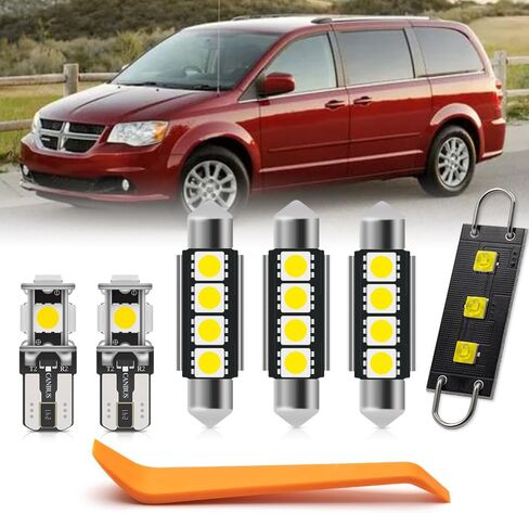 nsautolighting 11 قطعة مجموعة مصابيح LED الداخلية لدودج جراند كارافان 2008 2009 2010 2011 2012 2013 2014 2015 2016 2017 2018 2019 خريطة قبة الباب جذع أضواء المصابيح الداخلية حزمة + تثبيت أداة in Kuwait
