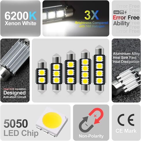 nsautolighting 11 قطعة مجموعة مصابيح LED الداخلية لدودج جراند كارافان 2008 2009 2010 2011 2012 2013 2014 2015 2016 2017 2018 2019 خريطة قبة الباب جذع أضواء المصابيح الداخلية حزمة + تثبيت أداة in Kuwait