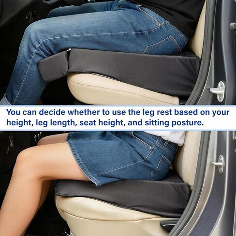 Car Seat Cushion High Density Foam Wedge Car Seat Cushions with Removable Extension pad for Short People to Improve Driving View for Long Driving Travel Washable Cover in Saudi Arabia