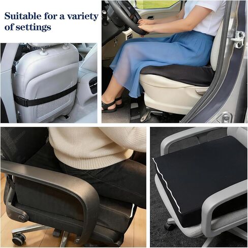 Car Seat Cushion High Density Foam Wedge Car Seat Cushions with Removable Extension pad for Short People to Improve Driving View for Long Driving Travel Washable Cover in Saudi Arabia