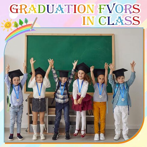 Kenning 24 Pcs Pre-school Graduation Medal Bulk 2 Inch Acrylic Award Medals with Neck Ribbon Cute Gifts Party Favor Supplies Decorations in Kuwait