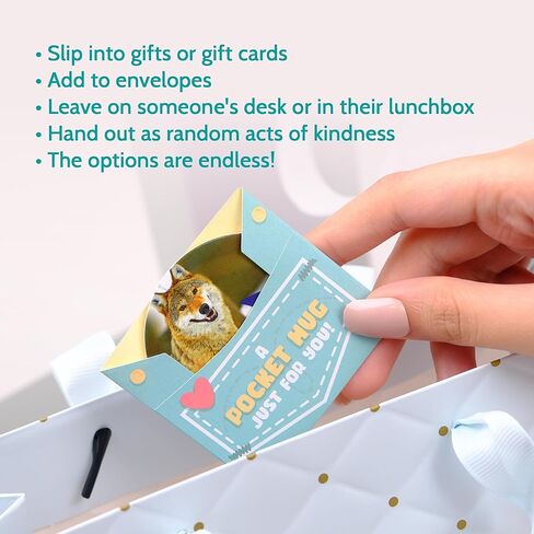 T MARIE 50 Pocket Hugs with Envelopes - 2.5" Mini Cards Tokens of Positivity and Appreciation - Positive Affirmation Gifts for Kids, Grandkids, Friends, Students, Teachers, Random Acts of Kindness in Kuwait