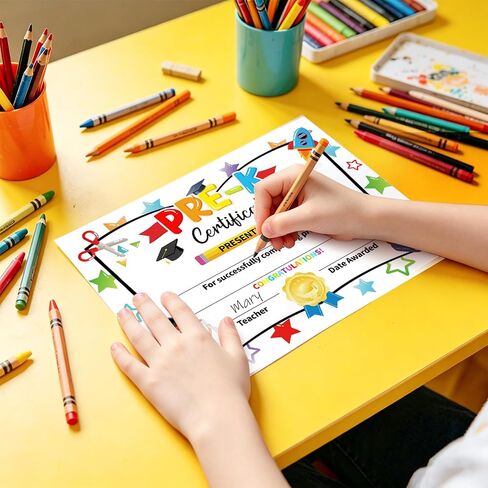 دبلومة التخرج PRE-K 2026، ديكورات التخرج لمرحلة ما قبل المدرسة، 30 قطعة شهادة جائزة التخرج لمرحلة ما قبل المدرسة 2026،8.3 × 11 في شهادة نهاية العام الدراسي للأطفال الطلاب والمعلمين in Kuwait