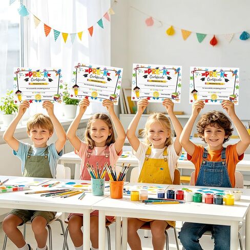 دبلومة التخرج PRE-K 2026، ديكورات التخرج لمرحلة ما قبل المدرسة، 30 قطعة شهادة جائزة التخرج لمرحلة ما قبل المدرسة 2026،8.3 × 11 في شهادة نهاية العام الدراسي للأطفال الطلاب والمعلمين in Kuwait