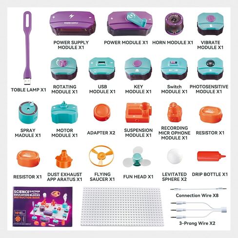 Science Kits for Kids, Electronics Exploration Kit for Kids, 450+ Projects, 45 Parts Circuit Kit, Educational STEM Toys Christmas Birthday Gift for Kids Boys Girls Ages 5 6 7 8 9 10 11 12 in Kuwait