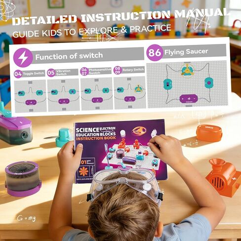 Science Kits for Kids, Electronics Exploration Kit for Kids, 450+ Projects, 45 Parts Circuit Kit, Educational STEM Toys Christmas Birthday Gift for Kids Boys Girls Ages 5 6 7 8 9 10 11 12 in Kuwait