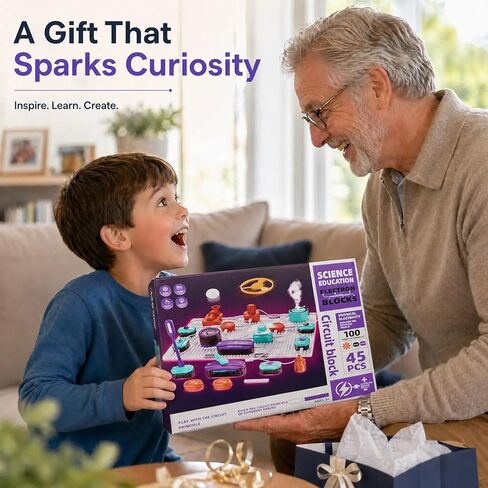 Science Kits for Kids, Electronics Exploration Kit for Kids, 450+ Projects, 45 Parts Circuit Kit, Educational STEM Toys Christmas Birthday Gift for Kids Boys Girls Ages 5 6 7 8 9 10 11 12 in Kuwait