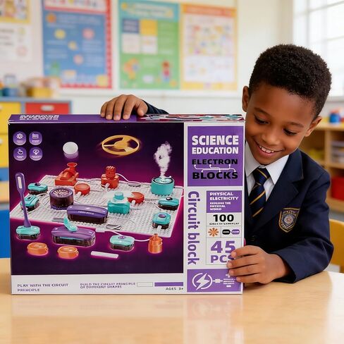 Science Kits for Kids, Electronics Exploration Kit for Kids, 450+ Projects, 45 Parts Circuit Kit, Educational STEM Toys Christmas Birthday Gift for Kids Boys Girls Ages 5 6 7 8 9 10 11 12 in Kuwait
