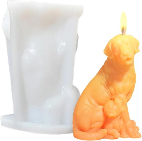 3D Sitting Dogs Silicone Candle Molds Puppy Resin Molds Pet Soap Mold Silicone Molds for Resin Figurines Plaster DIY Candles Resin Art Home Decor in Saudi Arabia