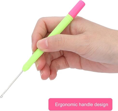 5pcs Plastic Hair Extension Crochet Hook, Hook Crochet Set, Hook Tool for Braiding Hair (Green #2) in Kuwait