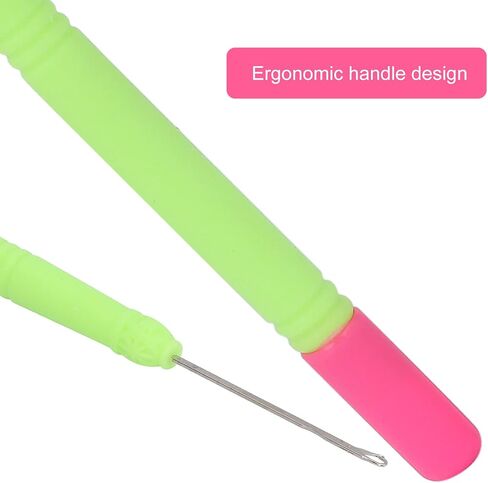5pcs Plastic Hair Extension Crochet Hook, Hook Crochet Set, Hook Tool for Braiding Hair (Green #2) in Kuwait