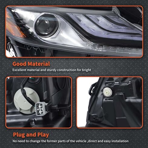 labwork Headlight Assembly Replacement for Toyota Camry XSE 2021-2022 Headlights w/DRL Black Projector Set Driver and Passenger Side in Kuwait
