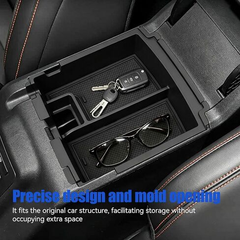 Double Layer Center Console Organizer for 2025 2026 Ford Bronco 4 Door,Armrest Storage Box with Non-Slip Mat for Bronco Interior Insert Tray Accessories(Not Fit Bronco Sport) in Saudi Arabia