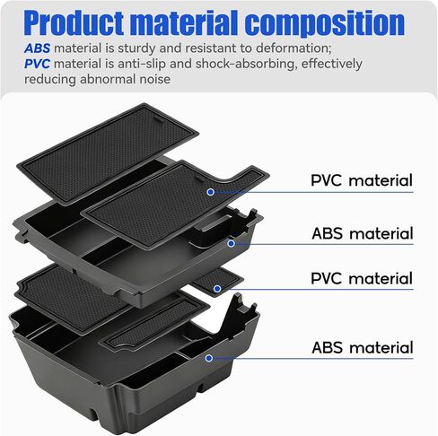 Double Layer Center Console Organizer for 2025 2026 Ford Bronco 4 Door,Armrest Storage Box with Non-Slip Mat for Bronco Interior Insert Tray Accessories(Not Fit Bronco Sport) in Saudi Arabia