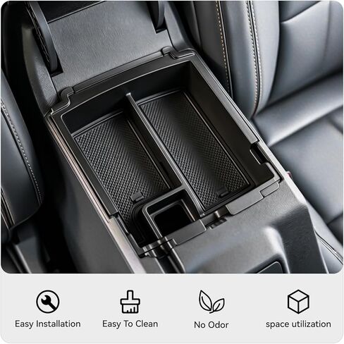 Double Layer Center Console Organizer for 2025 2026 Ford Bronco 4 Door,Armrest Storage Box with Non-Slip Mat for Bronco Interior Insert Tray Accessories(Not Fit Bronco Sport) in Saudi Arabia