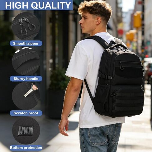 Laptop Lunch Backpack for Men - Large Capacity Tactical Insulated Backpack Cooler with USB Post and Lunch Box Compartment RFID Lunch Box Backpack for Work, Travel, Picnic, Black in Saudi Arabia