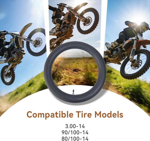 2-Pack Heavy Duty 90/100-14 Dirt Bike Tube 3.00-14'' Replacement Inner Tube with TR4 Staight Valve Stem for 110cc 125cc 140cc 150cc 160cc Dirt Pit Bike in Saudi Arabia