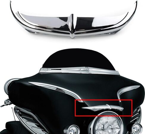 SIKUAI Motorcycle Batwing Fairing Brow Accent Trim Accessaries for Harley Davidson Electra Glide Street Glide 2006-2013, Chrome in Kuwait