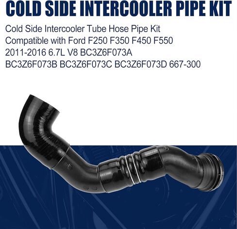 طقم أنابيب خرطوم المبرد الجانبي البارد متوافق مع Ford F250 F350 F450 F550 2011-2016 6.7L V8 BC3Z6F073A BC3Z6F073B BC3Z6F073C BC3Z6F073D 667-300 in Kuwait