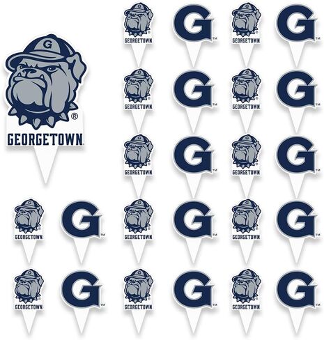 Desert Cactus Georgetown University Cupcake Topper and Cake Toppers Set - GU Hoyas 25 Pcs Food Party Supplies, Decorations, Graduation and Game Day in Kuwait