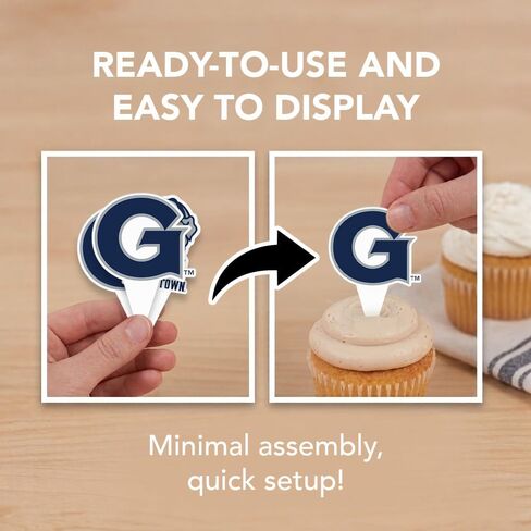Desert Cactus Georgetown University Cupcake Topper and Cake Toppers Set - GU Hoyas 25 Pcs Food Party Supplies, Decorations, Graduation and Game Day in Kuwait