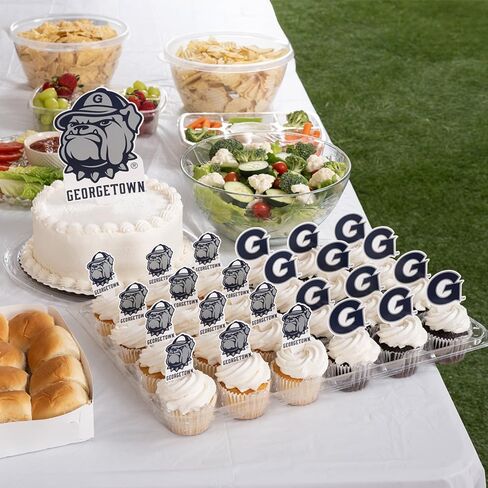 Desert Cactus Georgetown University Cupcake Topper and Cake Toppers Set - GU Hoyas 25 Pcs Food Party Supplies, Decorations, Graduation and Game Day in Kuwait