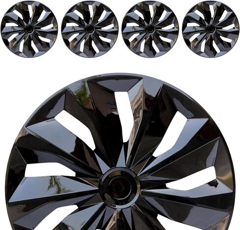 Hubcaps, 16 inch of hubcaps, Wheel Cover Replacement, Universal-Fit Steel Wheel Rim Caps ABS Tire Covers for Most Cars Trucks Sedans SUV -Set of 4（16-inch，Black） in Saudi Arabia