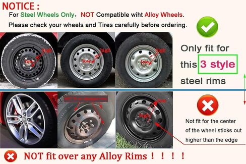 Hubcaps, 16 inch of hubcaps, Wheel Cover Replacement, Universal-Fit Steel Wheel Rim Caps ABS Tire Covers for Most Cars Trucks Sedans SUV -Set of 4（16-inch，Black） in Saudi Arabia