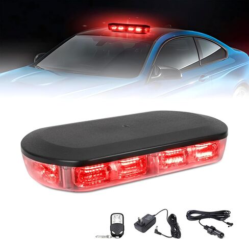 OPP ULITE Red Led Strobe Lights Rmote Control بطارية لاسلكية قابلة لإعادة الشحن، 17 وضع وامض، سطوع عالي منخفض، 72-Led، 12 بوصة منارة سقف علوي أضواء تحذير فلاش للمركبات والشاحنات، حزمة 1PC in Kuwait