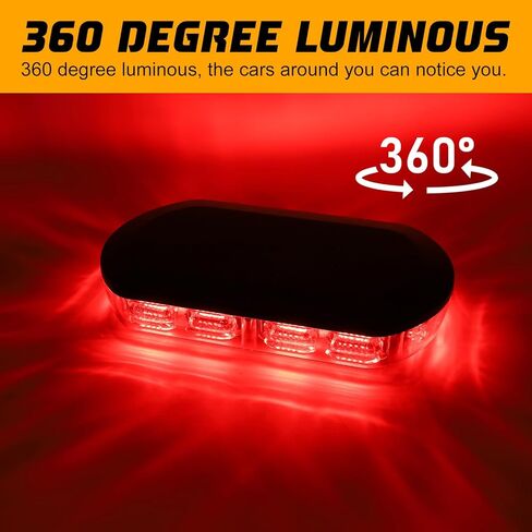 OPP ULITE Red Led Strobe Lights Rmote Control بطارية لاسلكية قابلة لإعادة الشحن، 17 وضع وامض، سطوع عالي منخفض، 72-Led، 12 بوصة منارة سقف علوي أضواء تحذير فلاش للمركبات والشاحنات، حزمة 1PC in Kuwait
