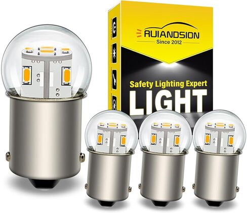 Ruiandsion 4 قطع 1156 LED لمبة 6 فولت أبيض BA15S P21W 7506 LED لمبة 3014 12SMD LED شرائح بديلة للنسخ الاحتياطي عكس بدوره أضواء الذيل الإشارة in Kuwait