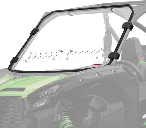 زجاج أمامي بفتحات تهوية من KEMIMOTO متوافق مع Kawasaki Teryx KRX 1000 2020-2026، نافذة UTV مقاومة للخدش مع شرائط مطاطية مثبتة مسبقًا وزجاج أمامي كامل مطلي بالصلب in Kuwait