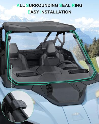 الزجاج الأمامي SAUTVS لملحقات Polaris RZR PRO XP/PRO S 2025+، طبقة صلبة مقاومة للغبار ومتينة ومقاومة للخدش، زجاج أمامي كامل بفتحات تهوية in Kuwait