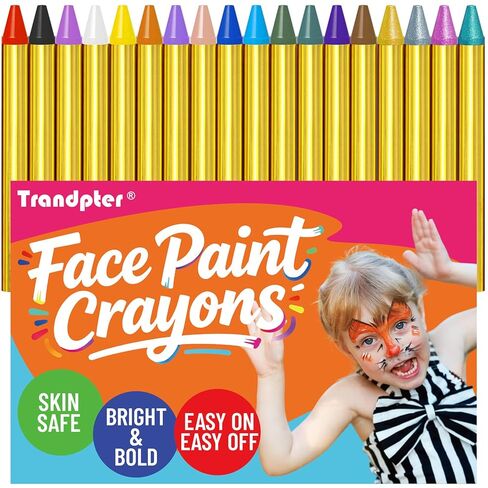 Face Paint Crayons for Kids - 18pcs Non-Toxic, Washable Face Paint Sticks| Easy to Use, Safe for Sensitive Skin and Perfect for Kids Party, Easter Makeup, School Event, Cosplay in Saudi Arabia