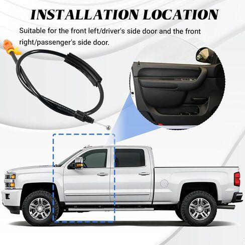 كابل مزلاج الباب 25.8 بوصة، كابل تحرير مزلاج مقبض الباب الداخلي متوافق مع Chevy Silverado Tahoe GMC Yukon Sierra Escalade، استبدال #22862028، 22862029، 22862030، 924-481 in Kuwait