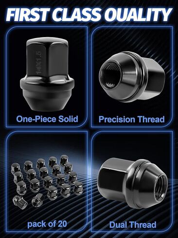 M14x1.5 Wheel Lug Nut 20pcs Black Lug Nuts Compatible with Camaro Corvette Impala Lug Nuts 1.5 inch Length in Saudi Arabia
