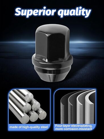 M14x1.5 Wheel Lug Nut 20pcs Black Lug Nuts Compatible with Camaro Corvette Impala Lug Nuts 1.5 inch Length in Saudi Arabia