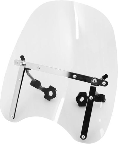 Motorcycle Windshield 18"x16" Wind Deflector Windscreen Replacement for Yamaha V Star 650 950 1100 1300 Harley Davidson Honda Kawasaki Suzuki Clear in Saudi Arabia