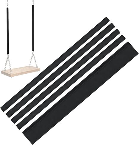 4 Pcs Swing Chain Covers Outdoor: Waterproof High Duty Fabric Cord Covers, Hanging Protector Acccessories for Patio or Hammock (Black) in Saudi Arabia