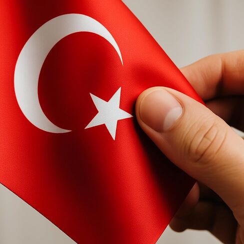 Turkey Table Flag 5.9 x 8.9 Inch – Turkish Desk Flag with 13 Inch Chrome Pole and 3.07 Inch Base – Double-Sided Sublimation Printed Deluxe Satin Fabric – Indoor Decoration for Office, Home & Events in Saudi Arabia
