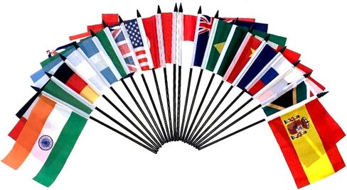 G-20 (Group of 20) Flag Set 20 Polyester 4x6 Inch Flags, One Flag for Each Country in the G-20 in Saudi Arabia