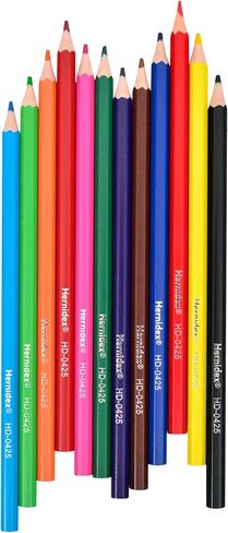 120 Counts Hernidex® Colored Pencils, 10 Pack 12 Bright Colors, Woodless, Non-Toxic, UV Protection, Hexagon Shape, HD-0425 in Saudi Arabia