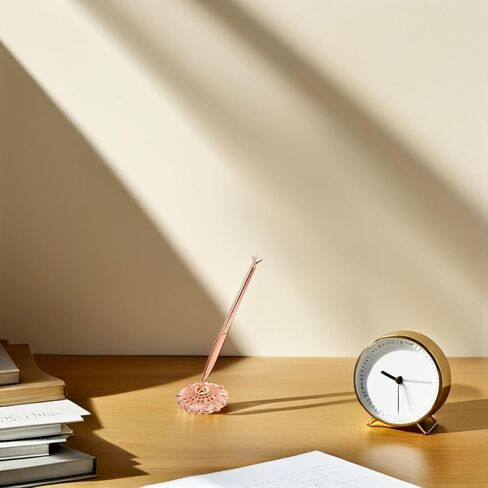 ULTECHNOVO Bling Desk Pen with Rose Gold Crystal Ballpoint Multi-function Standing Counter Pen for Bank and Hotel Use in Kuwait