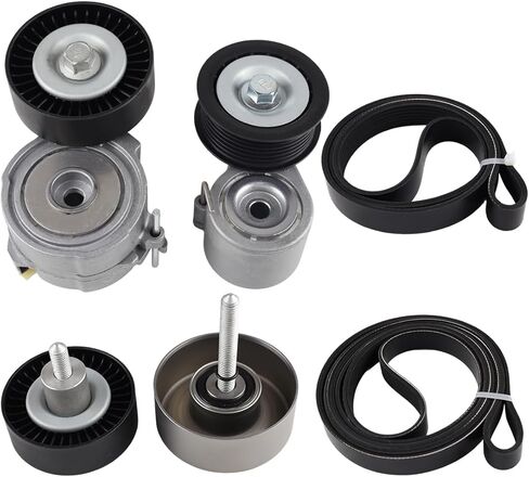 Belt Tensioner And Idler Pulley Kit Compatible with Audi A6 A7 Q5 Q7 2011-2016, Compatible with VW Touareg 3.0L 2011-2014, 06E903137AE 06E903137AB 06E903133AG 06E903133AB in Kuwait