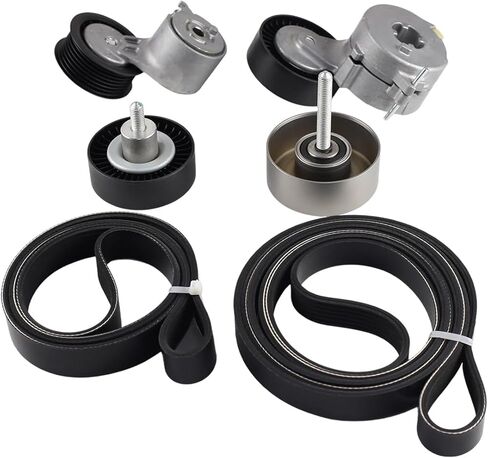 Belt Tensioner And Idler Pulley Kit Compatible with Audi A6 A7 Q5 Q7 2011-2016, Compatible with VW Touareg 3.0L 2011-2014, 06E903137AE 06E903137AB 06E903133AG 06E903133AB in Kuwait
