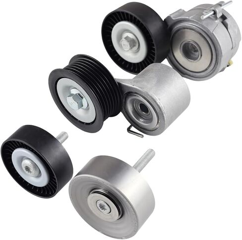Belt Tensioner And Idler Pulley Kit Compatible with Audi A6 A7 Q5 Q7 2011-2016, Compatible with VW Touareg 3.0L 2011-2014, 06E903137AE 06E903137AB 06E903133AG 06E903133AB in Kuwait