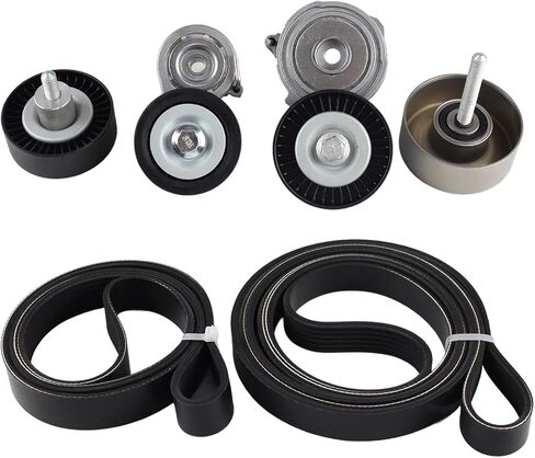 Belt Tensioner And Idler Pulley Kit Compatible with Audi A6 A7 Q5 Q7 2011-2016, Compatible with VW Touareg 3.0L 2011-2014, 06E903137AE 06E903137AB 06E903133AG 06E903133AB in Kuwait